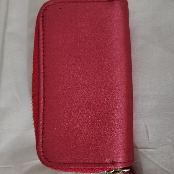 Rare Authentic Jimmy Choo London Coin Purse with Dust Bag and Keychain Red Gold - Picture 11 of 11